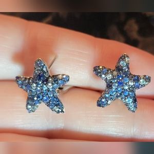 Effy Starfish earrings,  sterling silver 925 and Saphires. Earrings only.